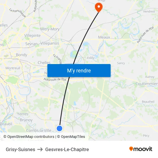 Grisy-Suisnes to Gesvres-Le-Chapitre map