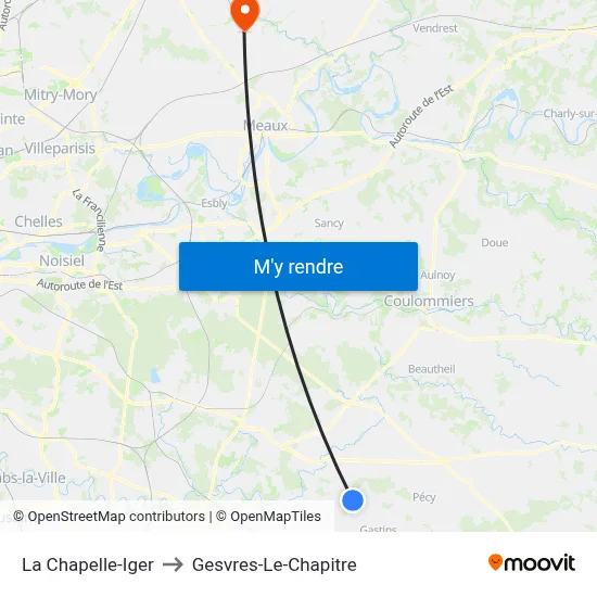 La Chapelle-Iger to Gesvres-Le-Chapitre map