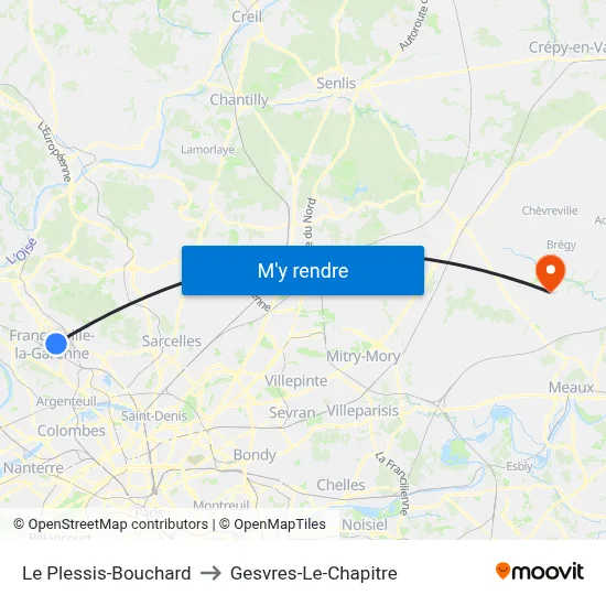 Le Plessis-Bouchard to Gesvres-Le-Chapitre map