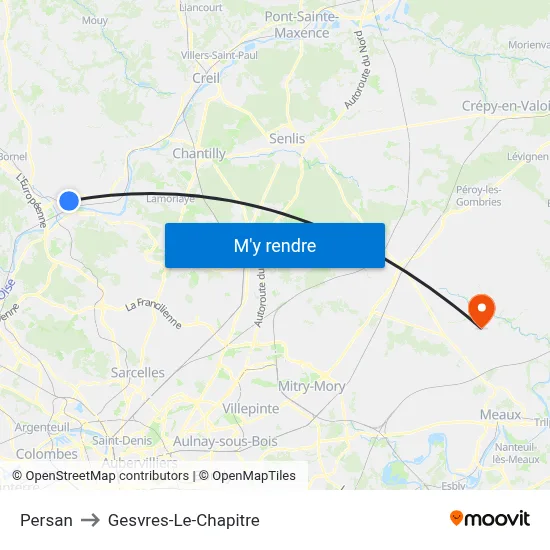 Persan to Gesvres-Le-Chapitre map