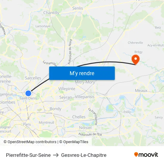 Pierrefitte-Sur-Seine to Gesvres-Le-Chapitre map