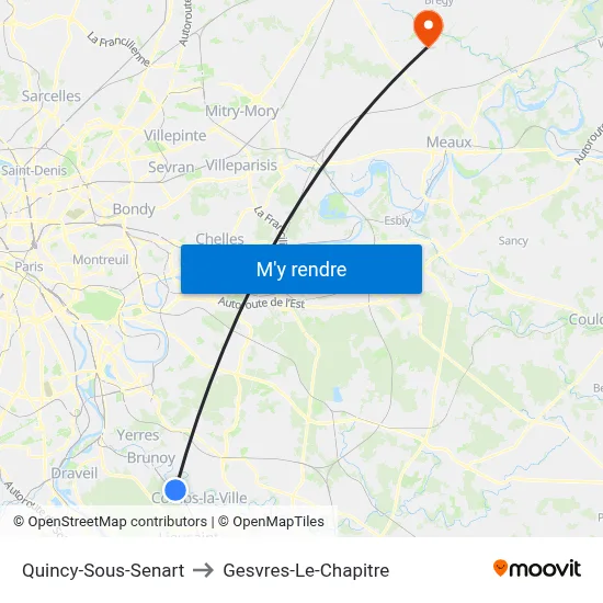 Quincy-Sous-Senart to Gesvres-Le-Chapitre map