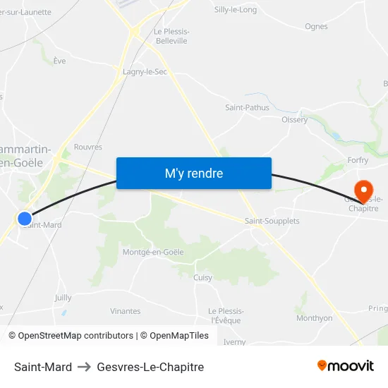 Saint-Mard to Gesvres-Le-Chapitre map
