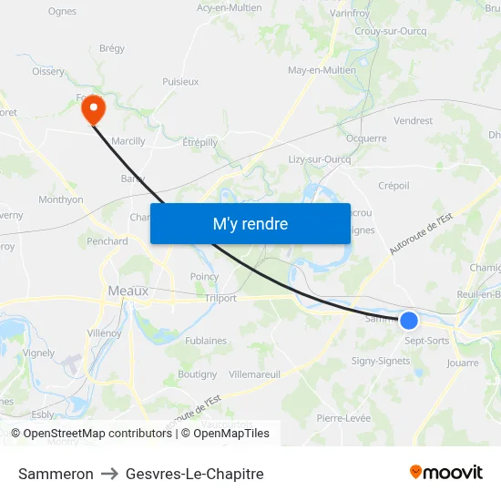 Sammeron to Gesvres-Le-Chapitre map