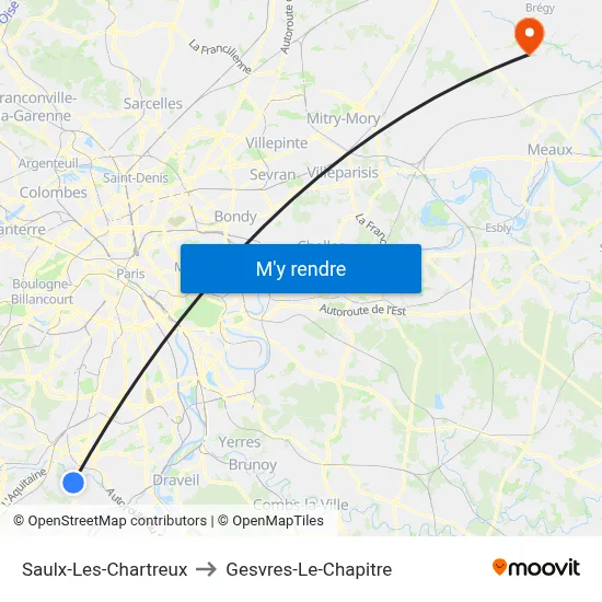 Saulx-Les-Chartreux to Gesvres-Le-Chapitre map