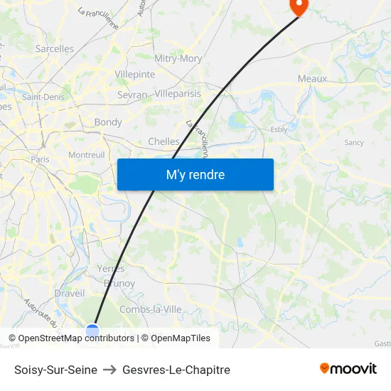 Soisy-Sur-Seine to Gesvres-Le-Chapitre map