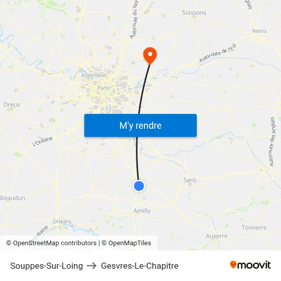 Souppes-Sur-Loing to Gesvres-Le-Chapitre map
