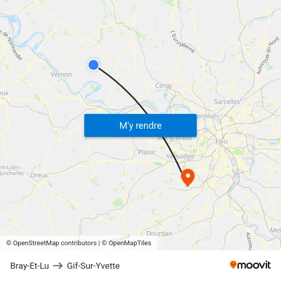 Bray-Et-Lu to Gif-Sur-Yvette map