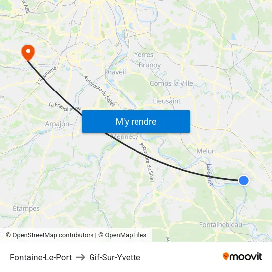 Fontaine-Le-Port to Gif-Sur-Yvette map