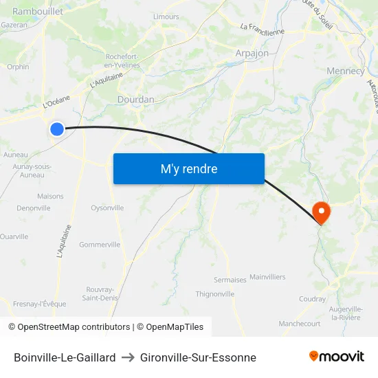 Boinville-Le-Gaillard to Gironville-Sur-Essonne map