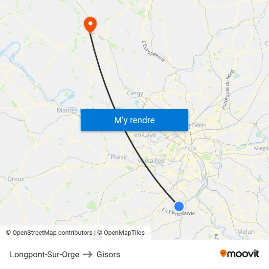 Longpont-Sur-Orge to Gisors map
