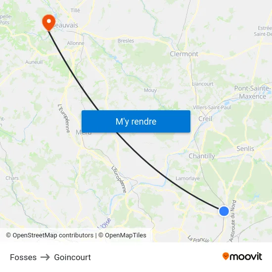 Fosses to Goincourt map