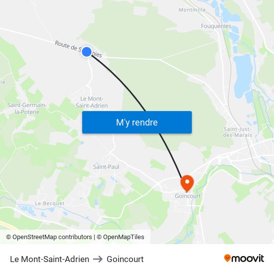 Le Mont-Saint-Adrien to Goincourt map