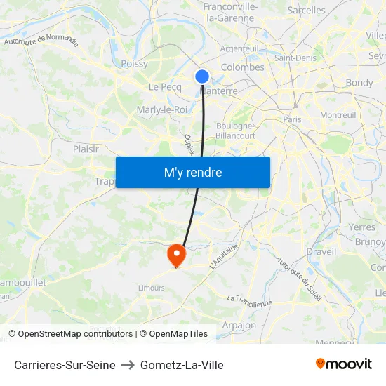 Carrieres-Sur-Seine to Gometz-La-Ville map