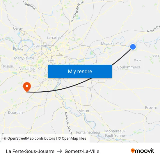 La Ferte-Sous-Jouarre to Gometz-La-Ville map