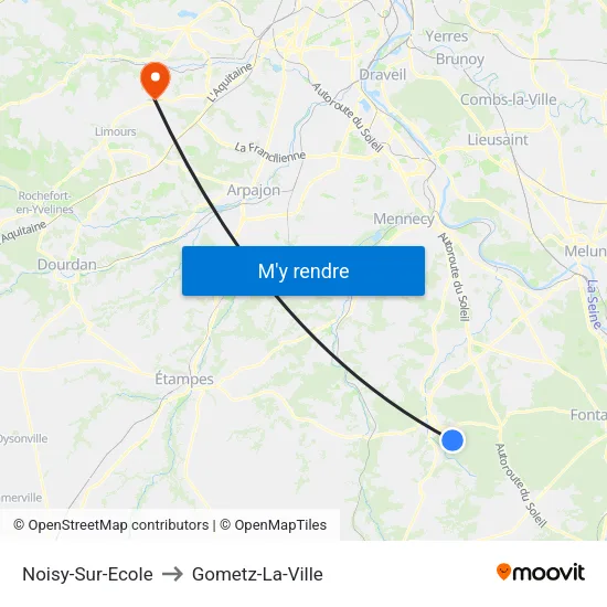 Noisy-Sur-Ecole to Gometz-La-Ville map