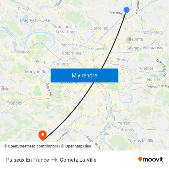 Puiseux-En-France to Gometz-La-Ville map