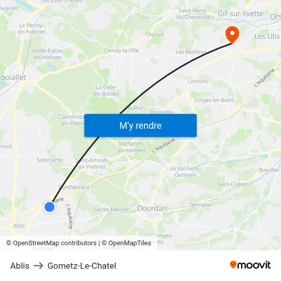 Ablis to Gometz-Le-Chatel map