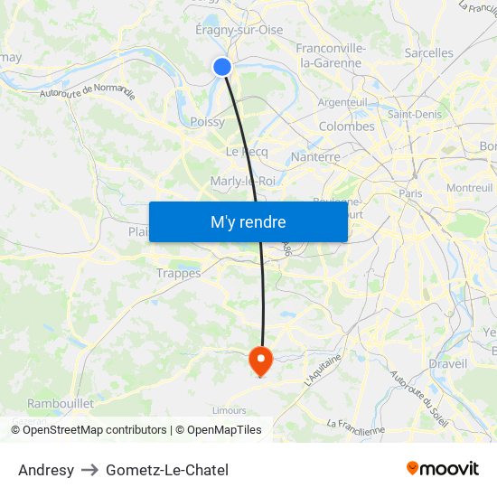 Andresy to Andresy map
