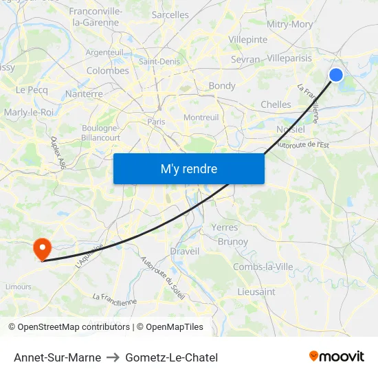 Annet-Sur-Marne to Gometz-Le-Chatel map