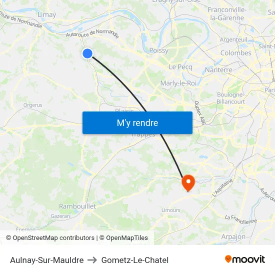Aulnay-Sur-Mauldre to Gometz-Le-Chatel map