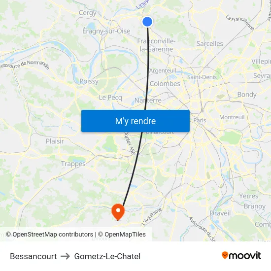 Bessancourt to Gometz-Le-Chatel map