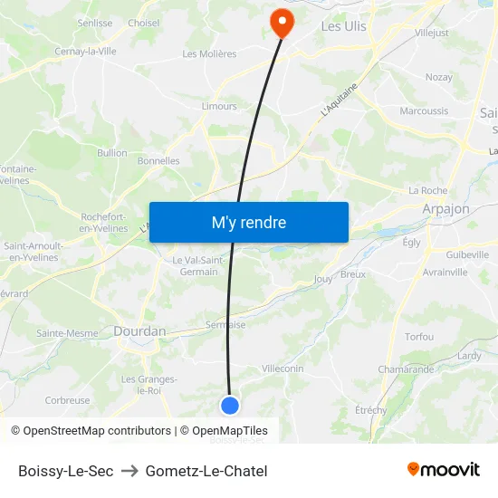 Boissy-Le-Sec to Gometz-Le-Chatel map