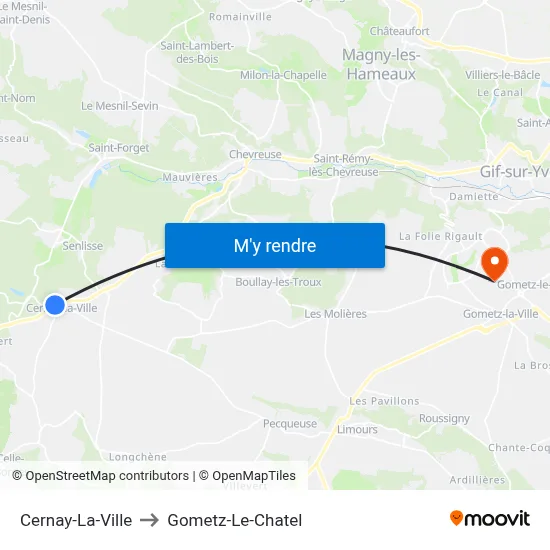 Cernay-La-Ville to Gometz-Le-Chatel map