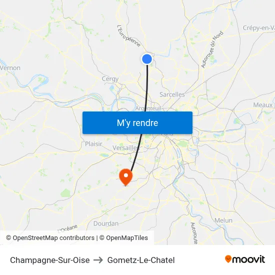 Champagne-Sur-Oise to Gometz-Le-Chatel map