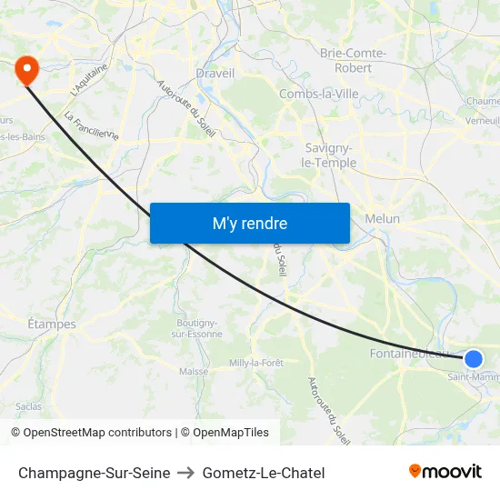 Champagne-Sur-Seine to Gometz-Le-Chatel map