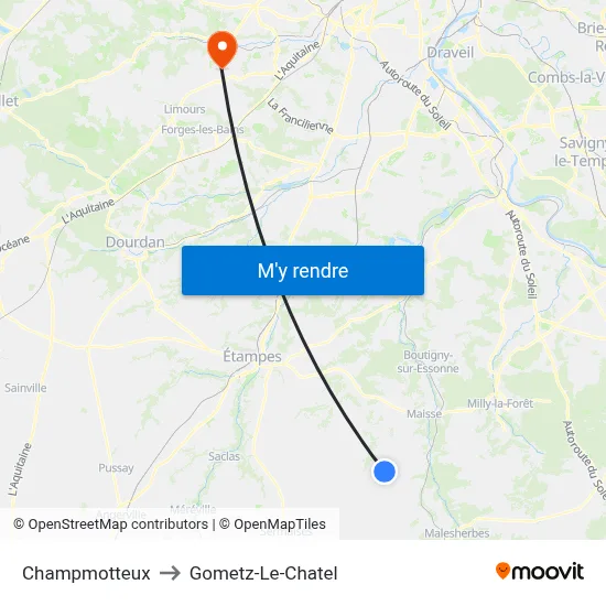 Champmotteux to Gometz-Le-Chatel map