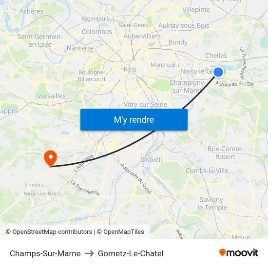 Champs-Sur-Marne to Gometz-Le-Chatel map