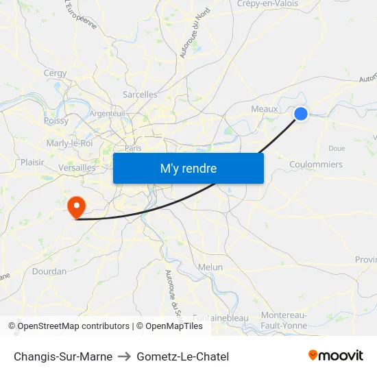 Changis-Sur-Marne to Gometz-Le-Chatel map
