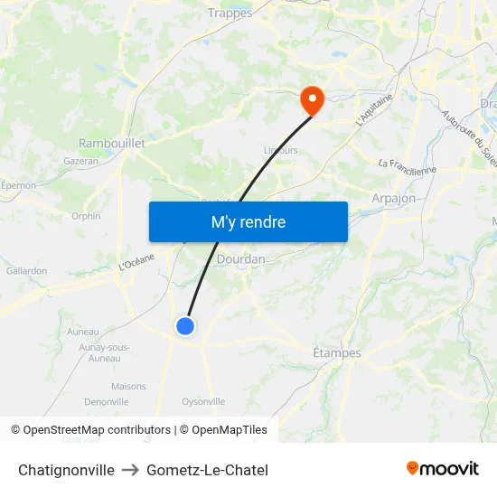 Chatignonville to Gometz-Le-Chatel map