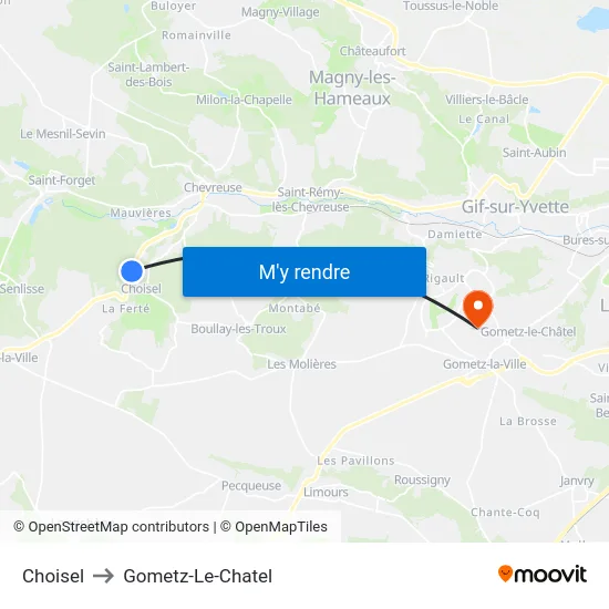 Choisel to Gometz-Le-Chatel map