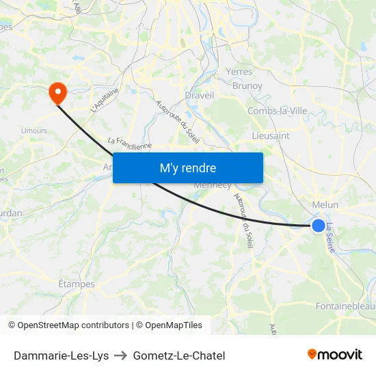 Dammarie-Les-Lys to Gometz-Le-Chatel map