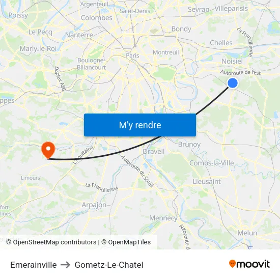 Emerainville to Gometz-Le-Chatel map