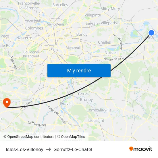 Isles-Les-Villenoy to Gometz-Le-Chatel map