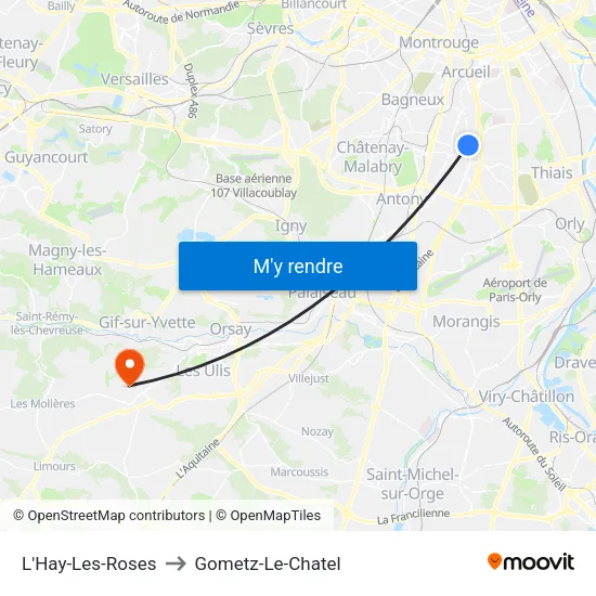 L'Hay-Les-Roses to Gometz-Le-Chatel map