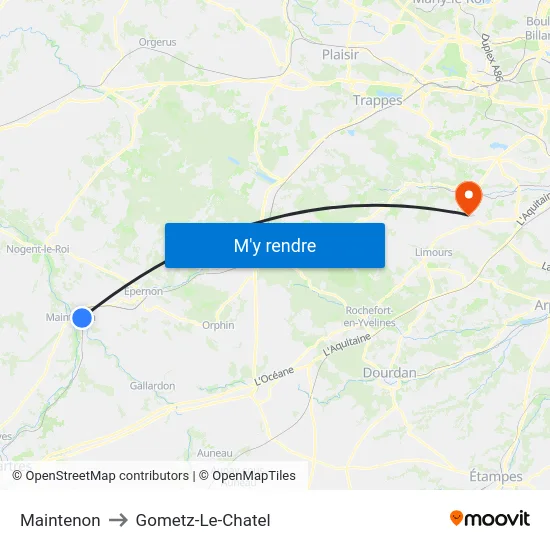 Maintenon to Gometz-Le-Chatel map