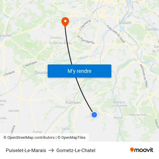 Puiselet-Le-Marais to Gometz-Le-Chatel map