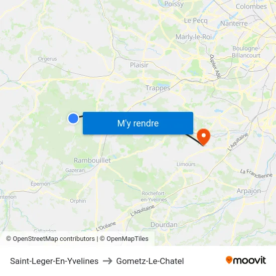 Saint-Leger-En-Yvelines to Gometz-Le-Chatel map