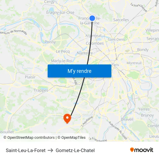 Saint-Leu-La-Foret to Gometz-Le-Chatel map
