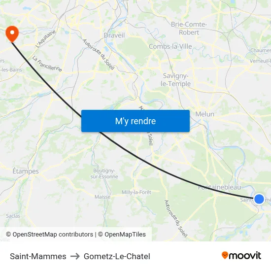 Saint-Mammes to Gometz-Le-Chatel map