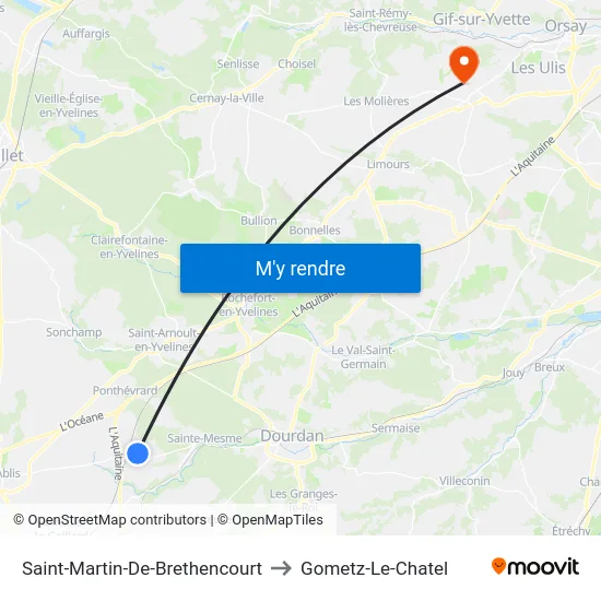 Saint-Martin-De-Brethencourt to Gometz-Le-Chatel map