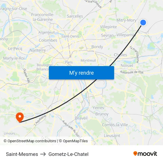 Saint-Mesmes to Gometz-Le-Chatel map