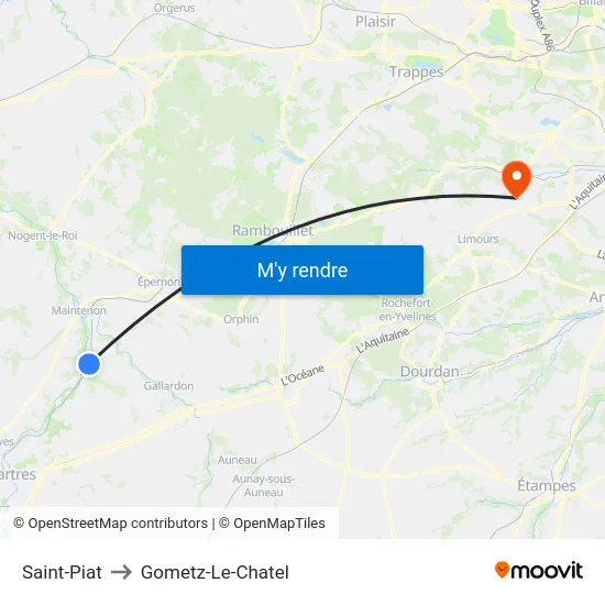 Saint-Piat to Gometz-Le-Chatel map