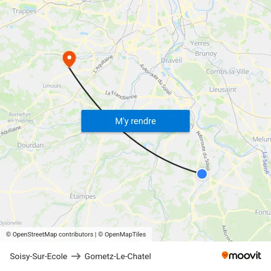 Soisy-Sur-Ecole to Gometz-Le-Chatel map