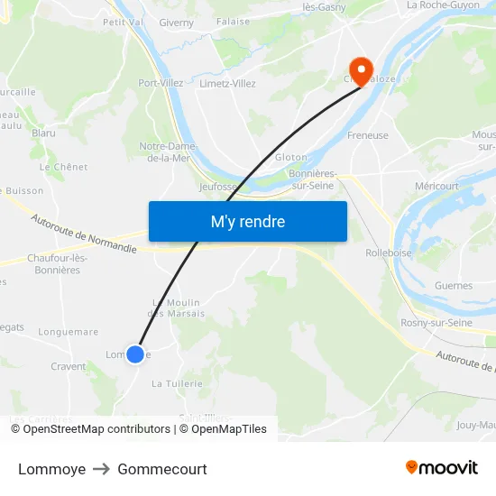 Lommoye to Gommecourt map