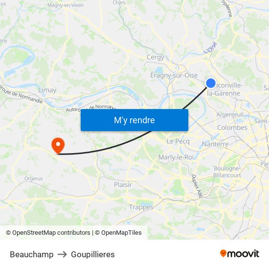 Beauchamp to Goupillieres map